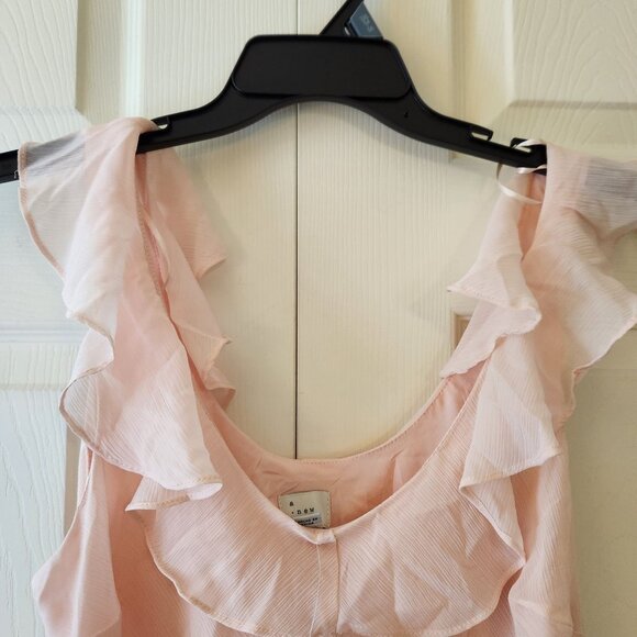 A New Day Light Pink Ruffled Sleeveless Midi Dress Size L NWT - Picture 9 of 14